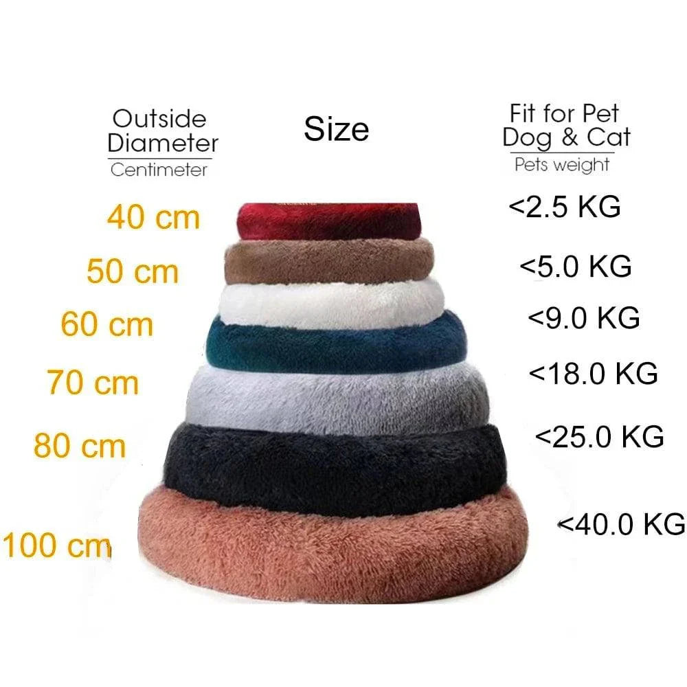 Premium Washable Plush Round Pet Bed for Dogs and Cats