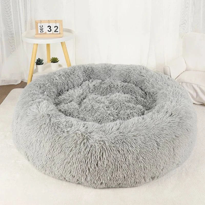 Premium Washable Plush Round Pet Bed for Dogs and Cats