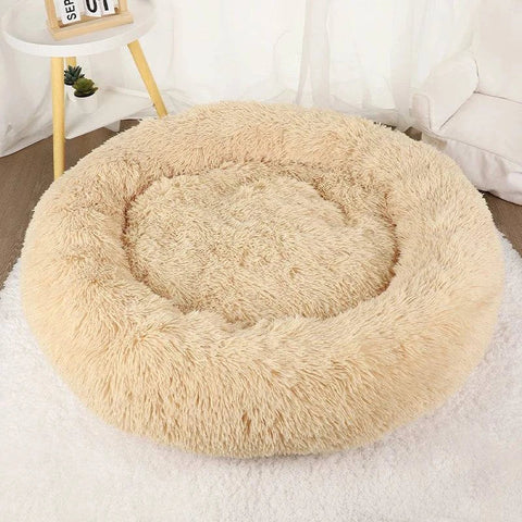 Premium Washable Plush Round Pet Bed for Dogs and Cats