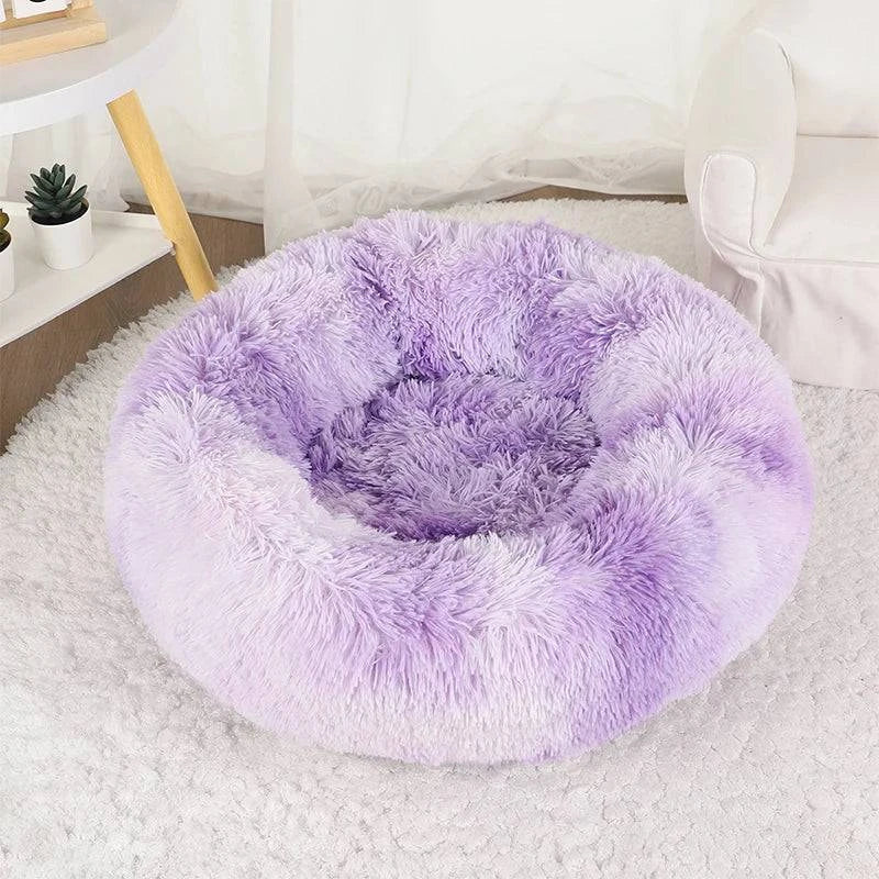 Premium Washable Plush Round Pet Bed for Dogs and Cats