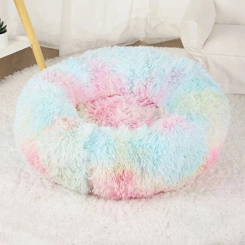 Premium Washable Plush Round Pet Bed for Dogs and Cats