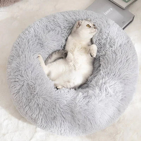 Premium Washable Plush Round Pet Bed for Dogs and Cats