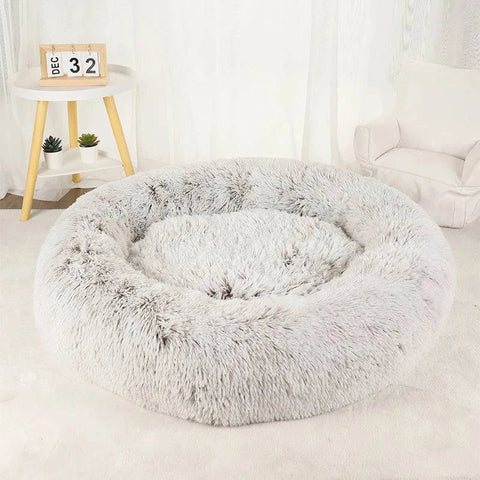 Premium Washable Plush Round Pet Bed for Dogs and Cats