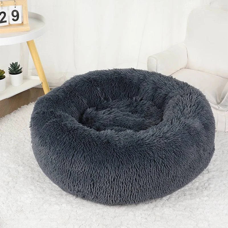 Premium Washable Plush Round Pet Bed for Dogs and Cats