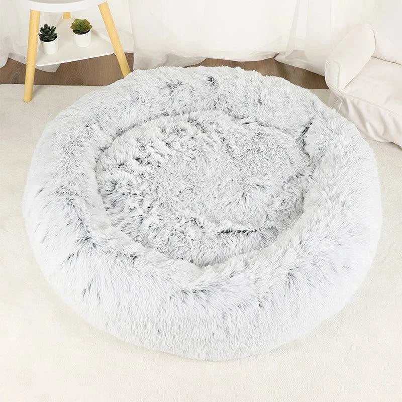 Premium Washable Plush Round Pet Bed for Dogs and Cats