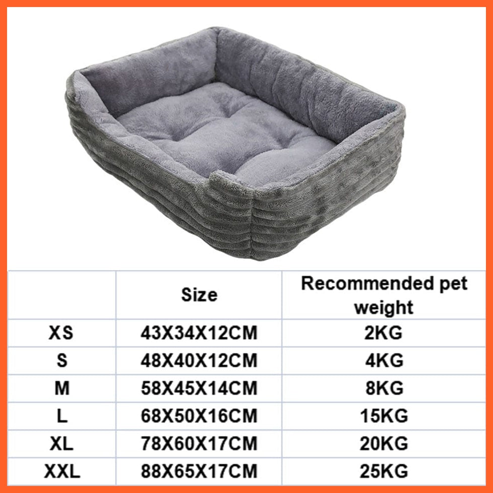 Square Plush Bed For Dog Cat Pet